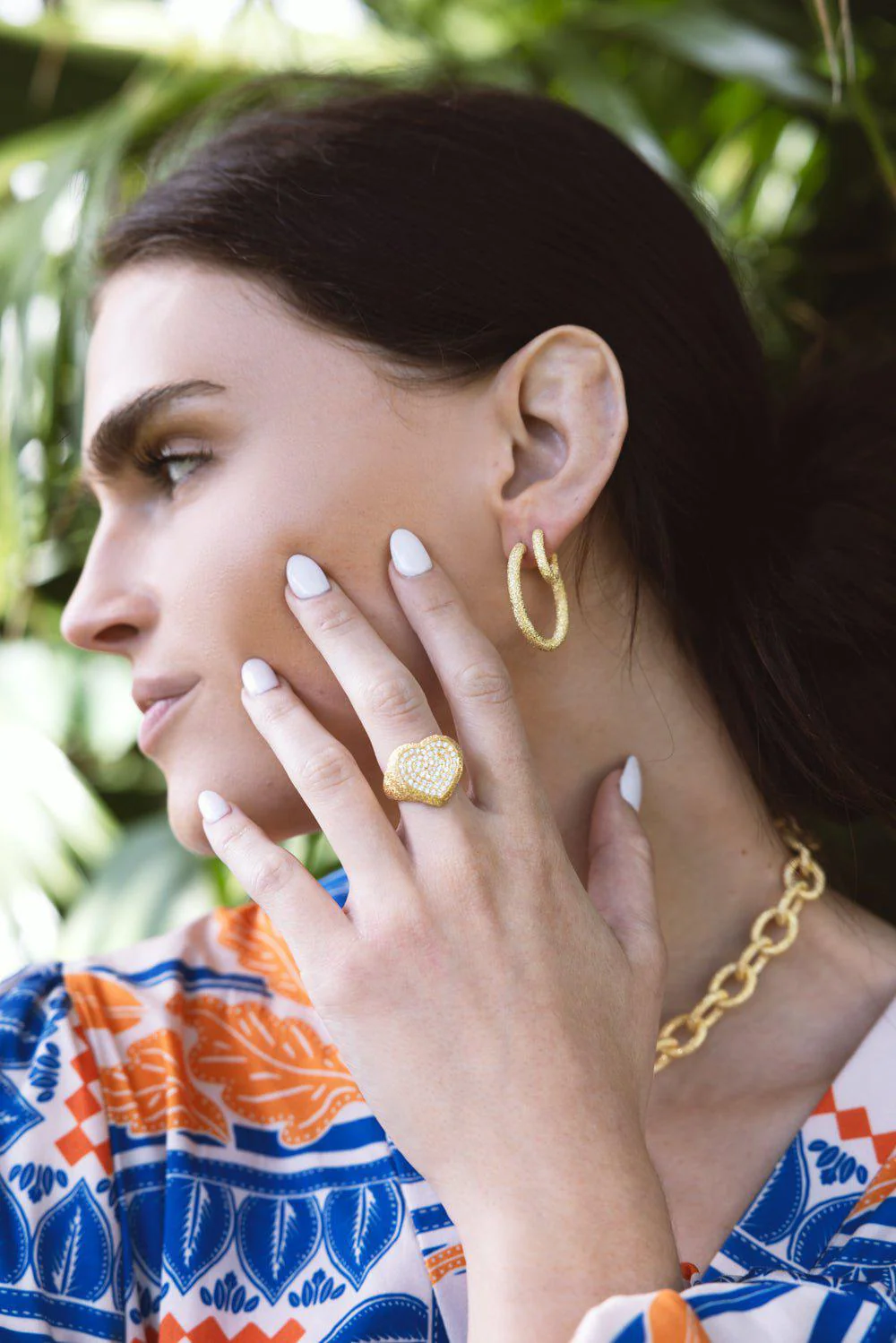 Florentine Finish Large Oval Hoop Earrings - Image 5