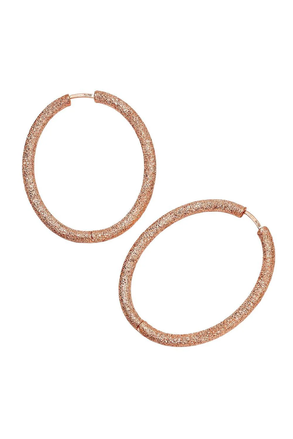 Florentine Finish Large Oval Hoop Earrings - Image 8