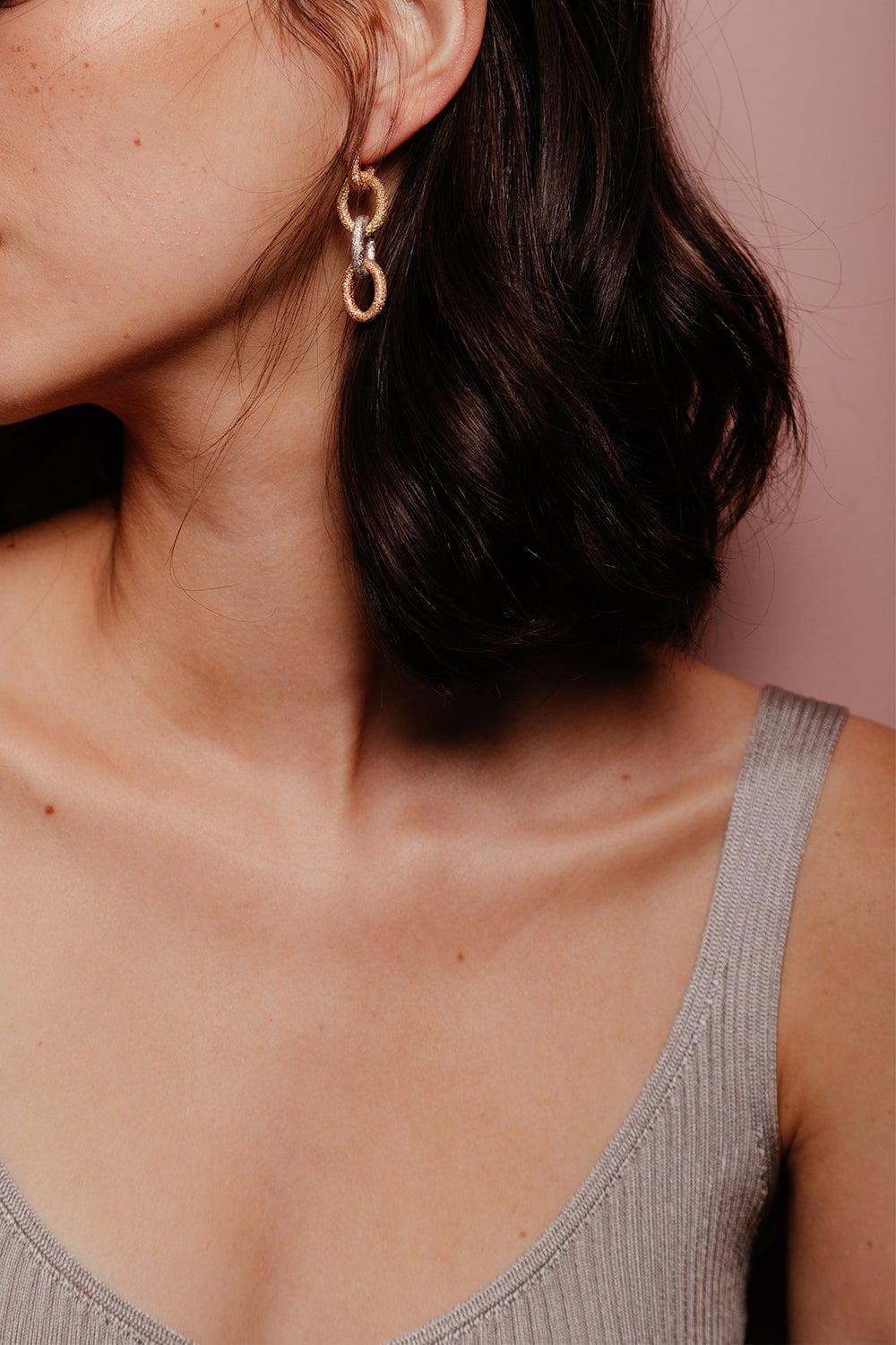 Florentine Finish Oval Huggy Earrings - Image 6