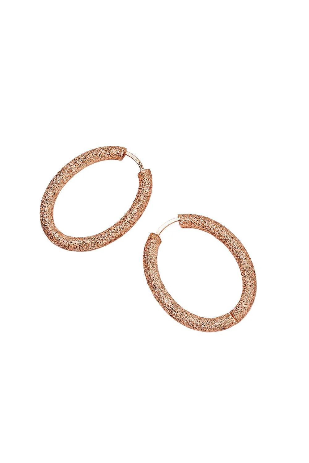 Florentine Finish Small Oval Hoop Earrings - Image 8