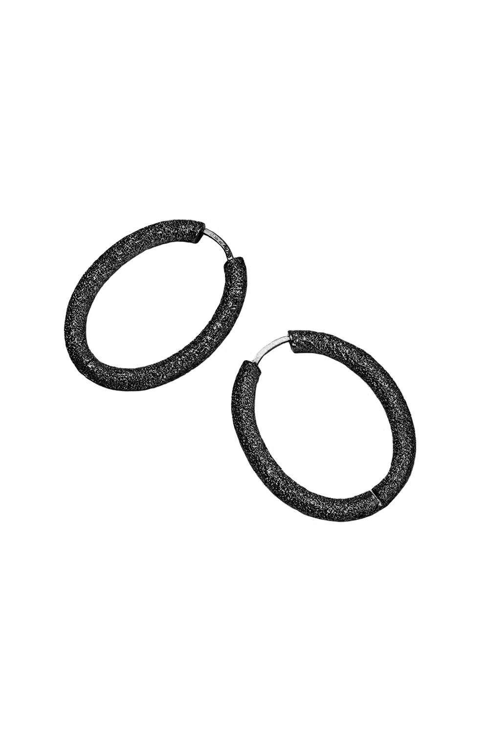 Florentine Finish Small Oval Hoop Earrings - Image 9