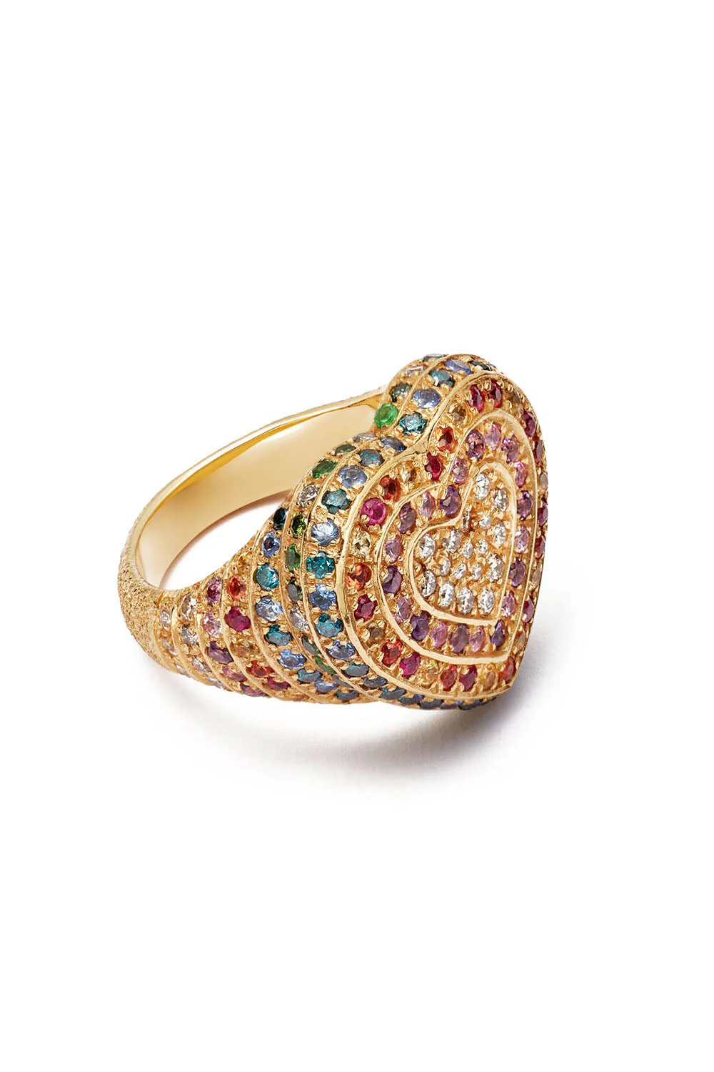 Rainbow Pavé Cuore Ring - Image 7