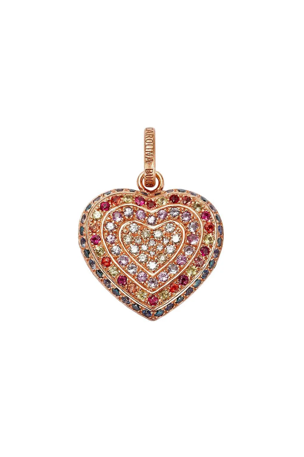 Small Rainbow Pavé Small Cuore Pendant - Image 6