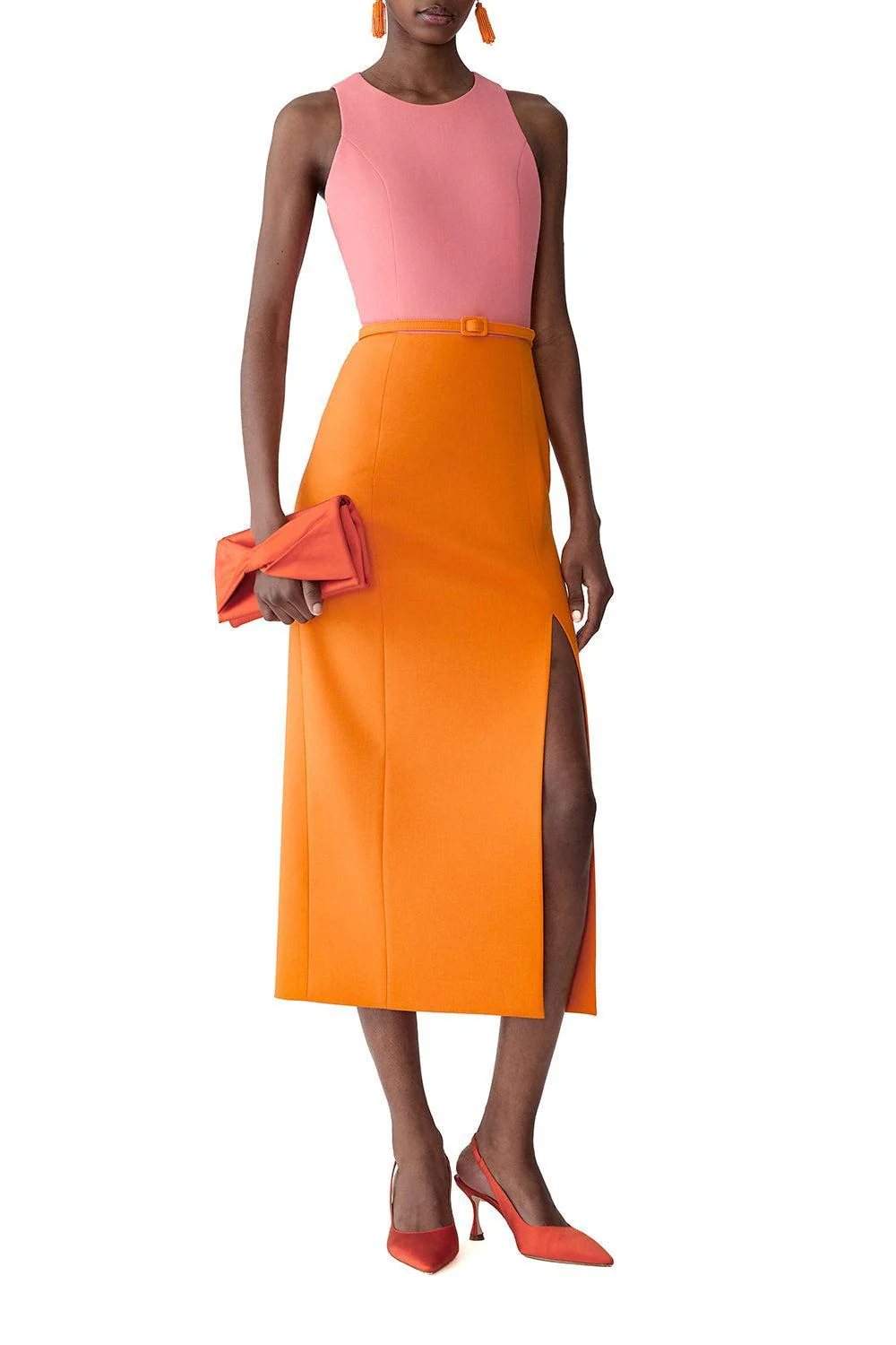 Crewneck Belted Midi Dress - Image 3
