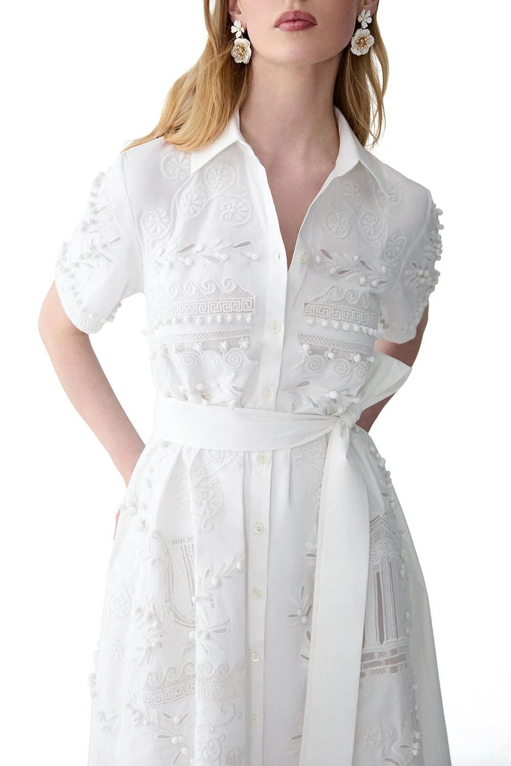 Embroidered Shirt Dress - Image 3