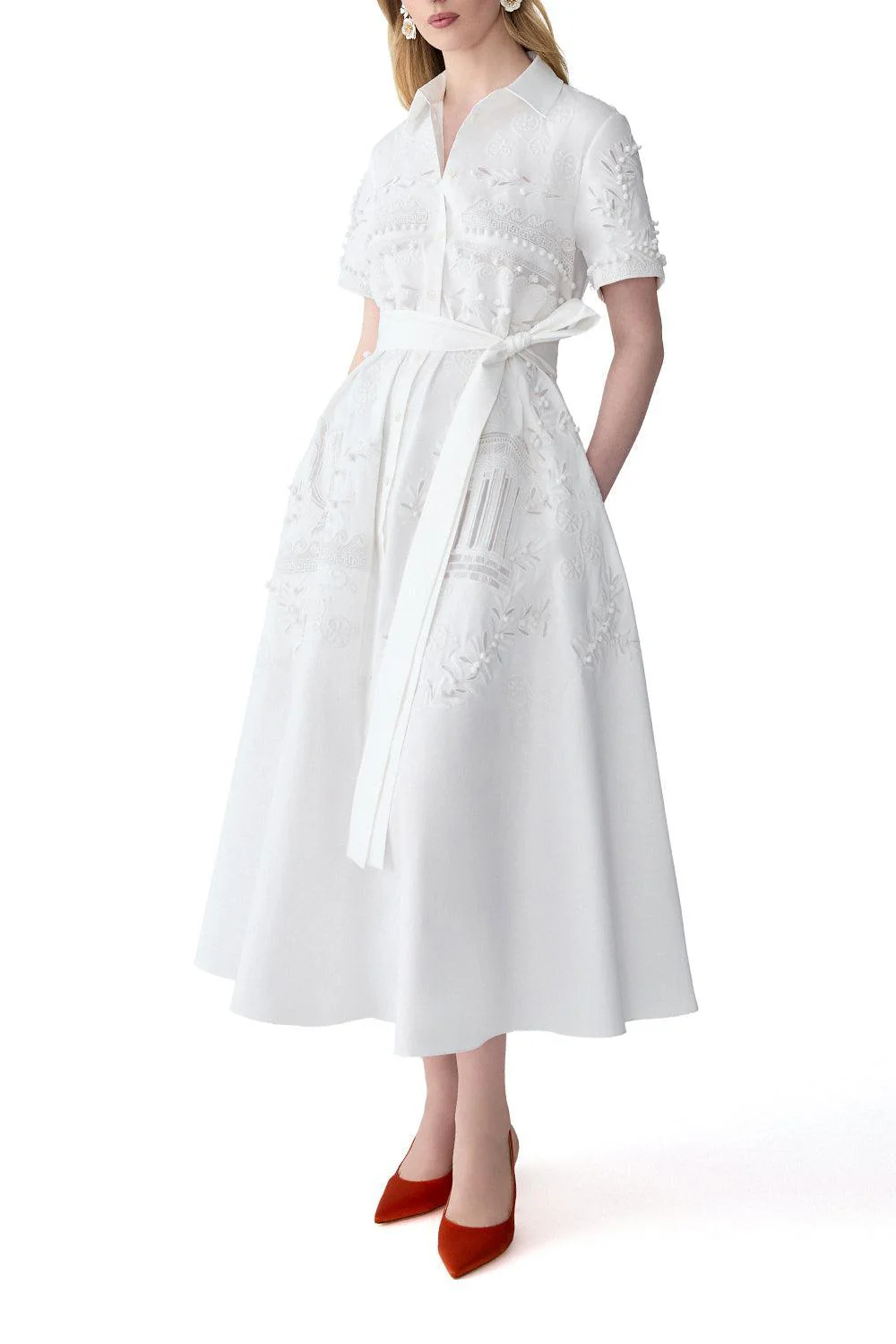 Embroidered Shirt Dress - Image 4