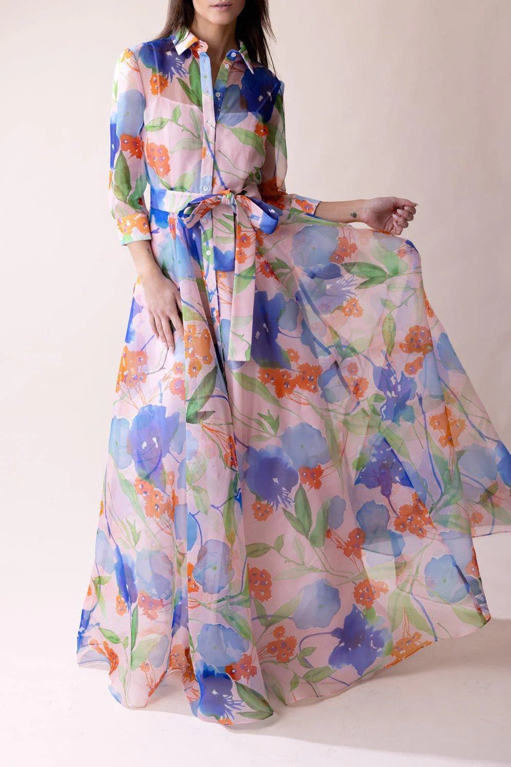 Floral Shirt Gown - Image 3