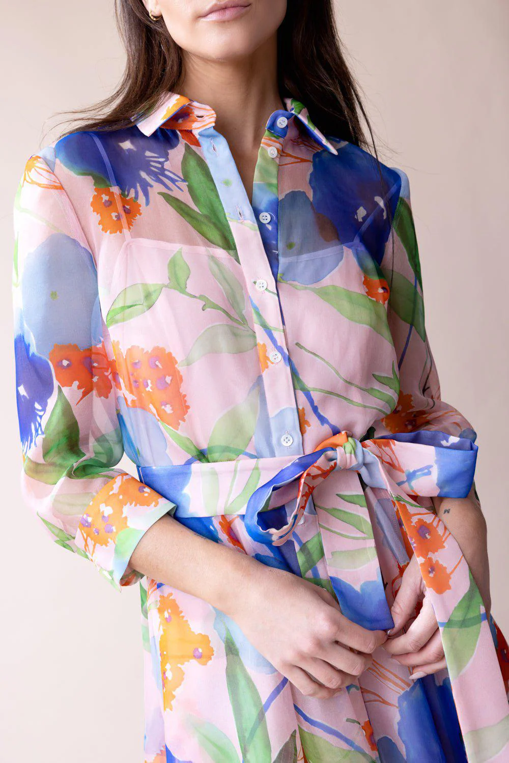 Floral Shirt Gown - Image 4