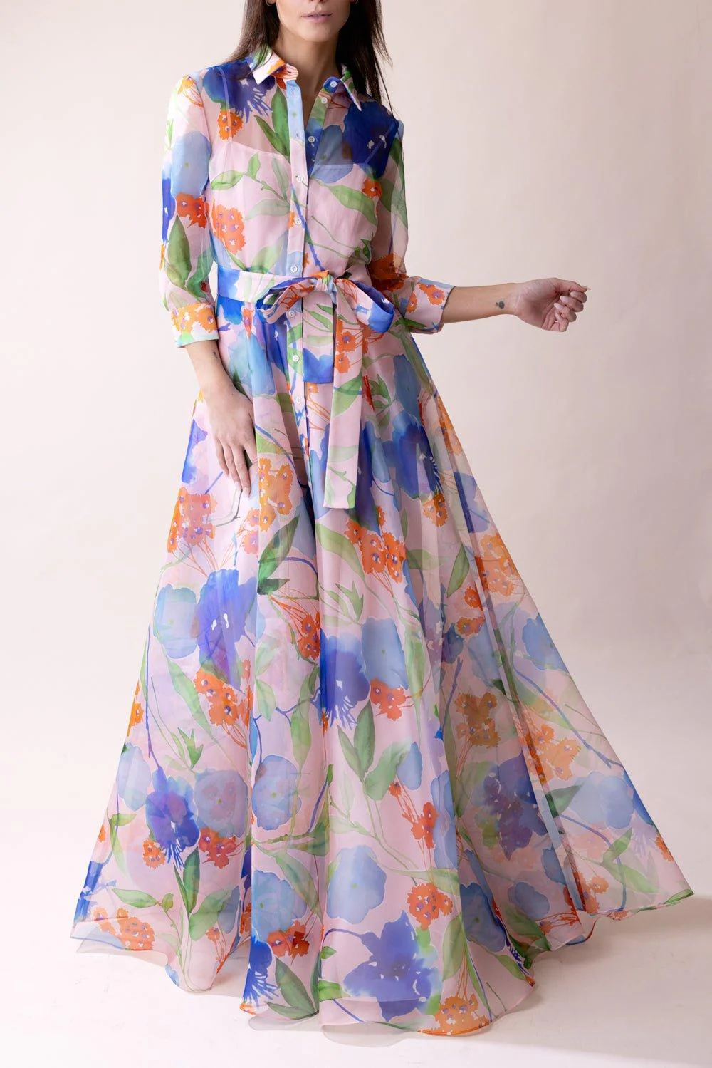Floral Shirt Gown - Image 5