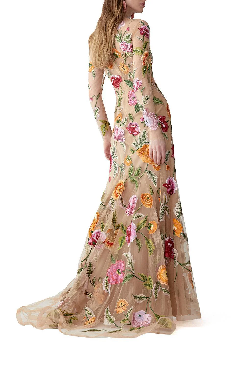 Long Sleeve Embroidered Gown - Image 4