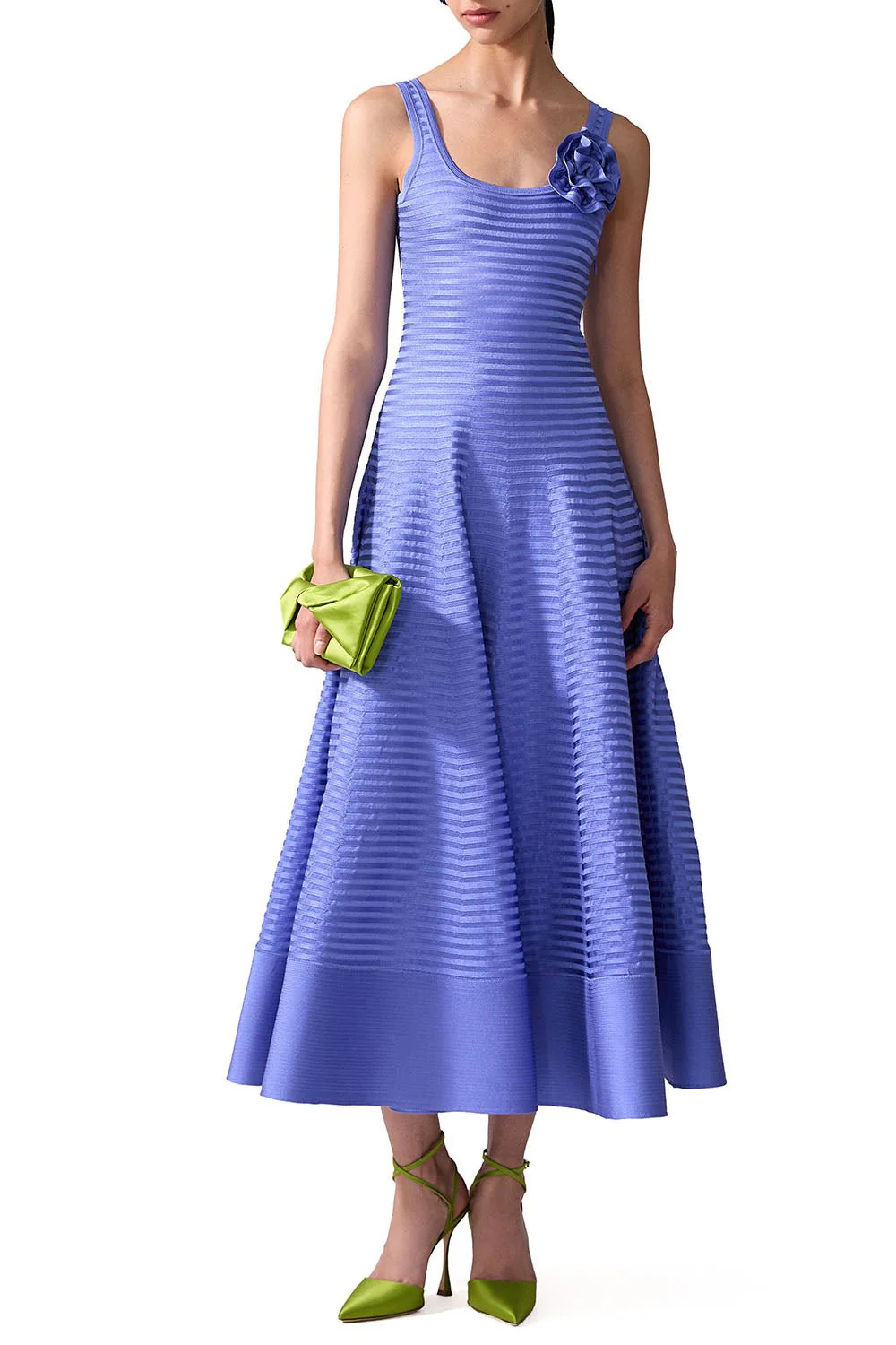 Scoop Neck Flare Midi Dress - Image 2