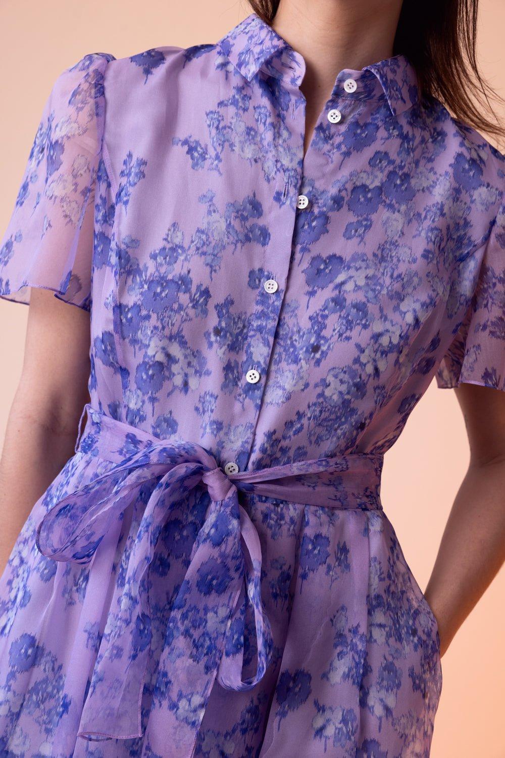 Short Sleeve Button Midi Dress - Image 3