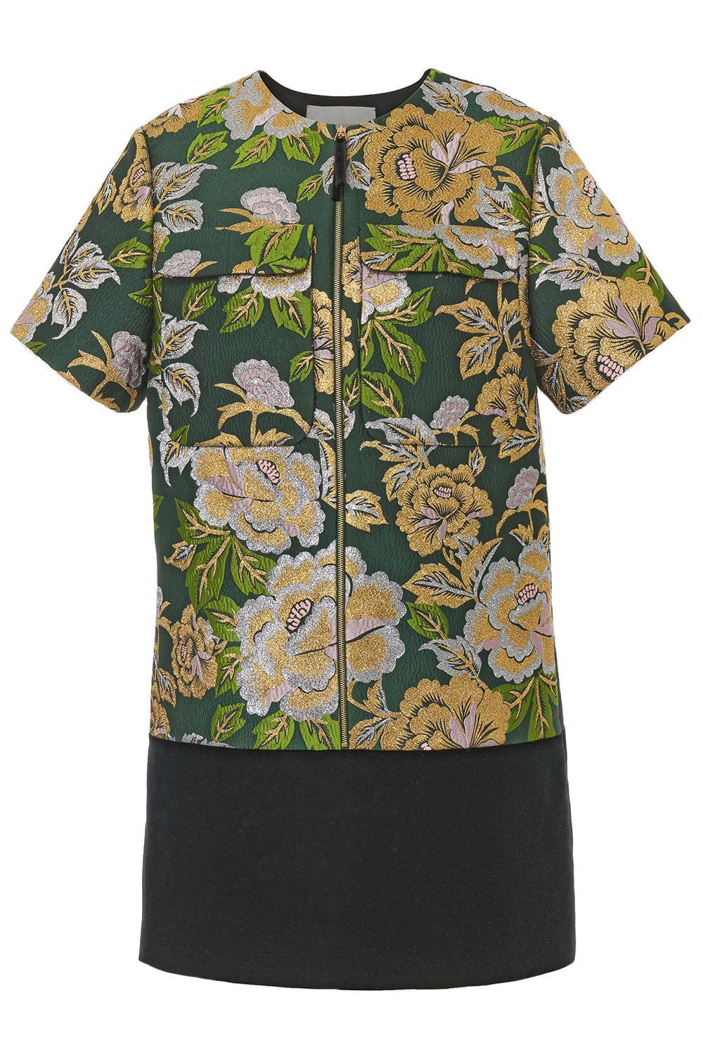 Short Sleeve Lurex Shift Dress
