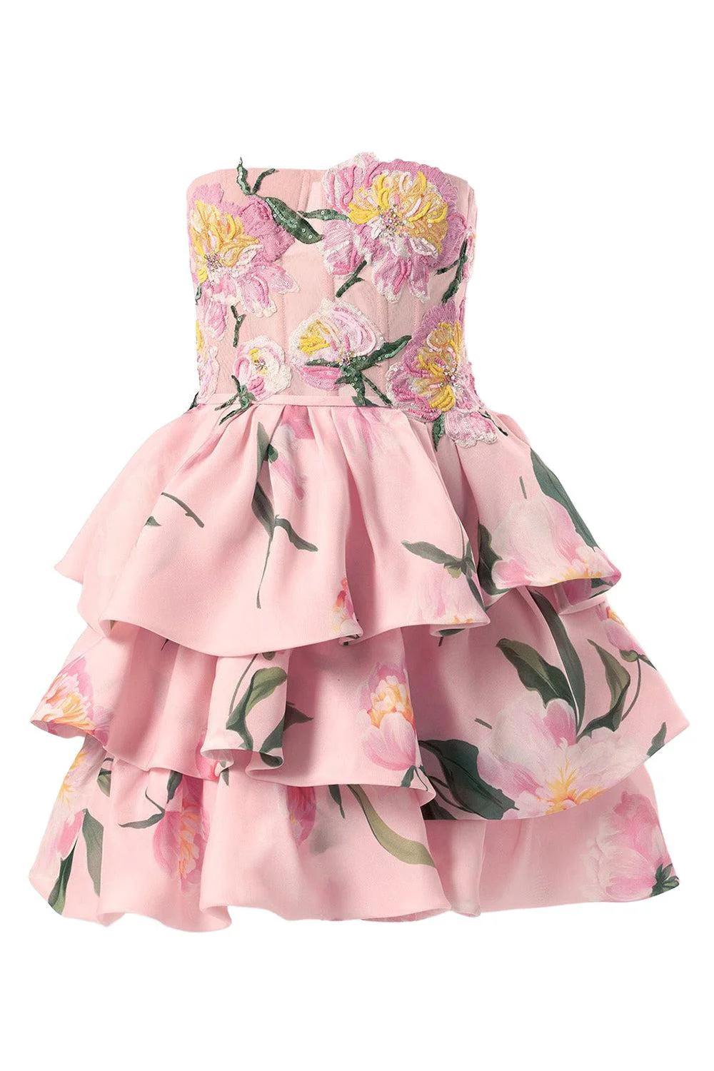 Strapless Ruffled Mini Dress