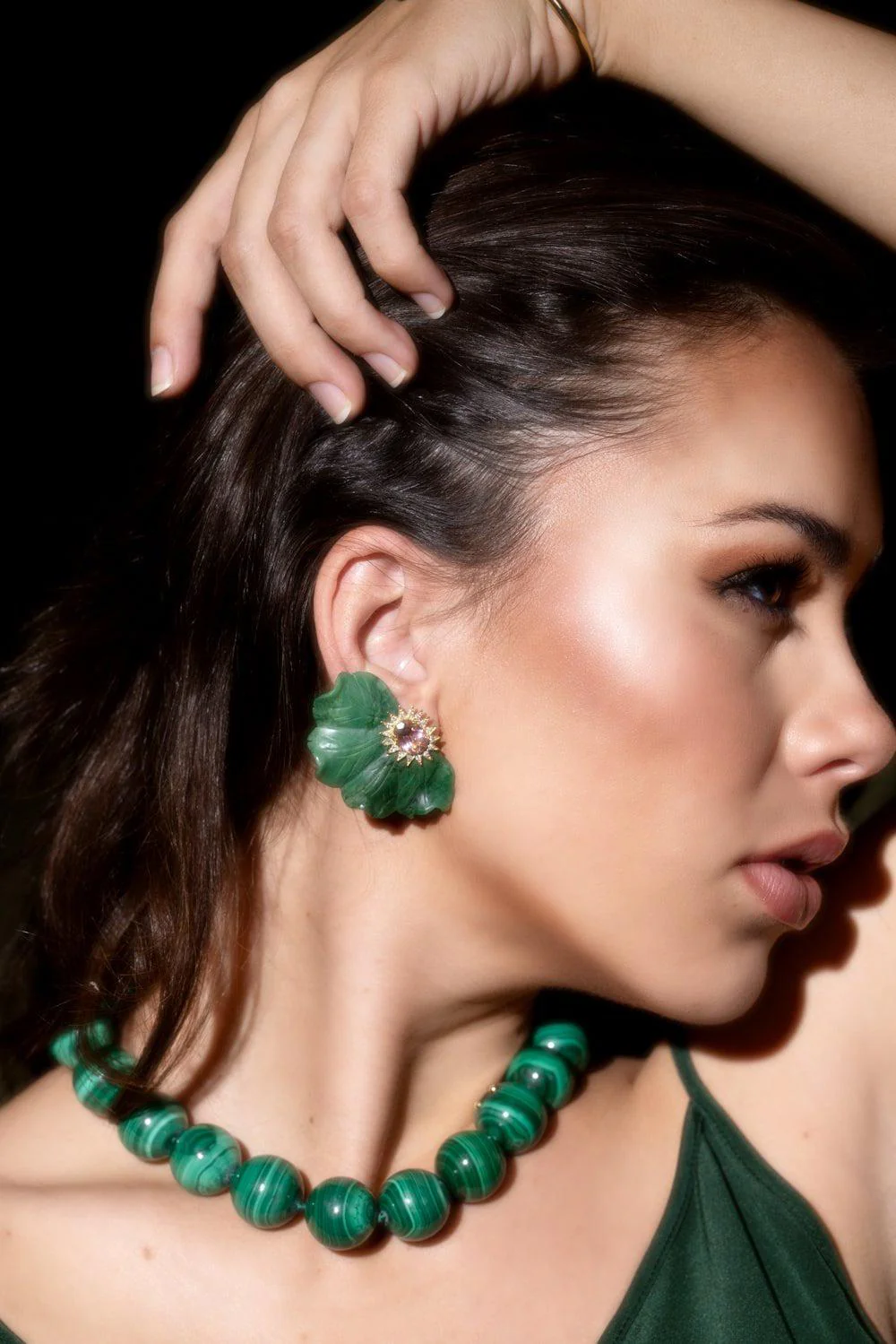 African Jade Mother Nature Earrings - Image 4