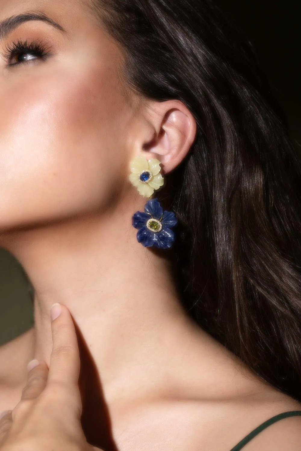 Double Flower Drop Mother Nature Earrings - Image 4