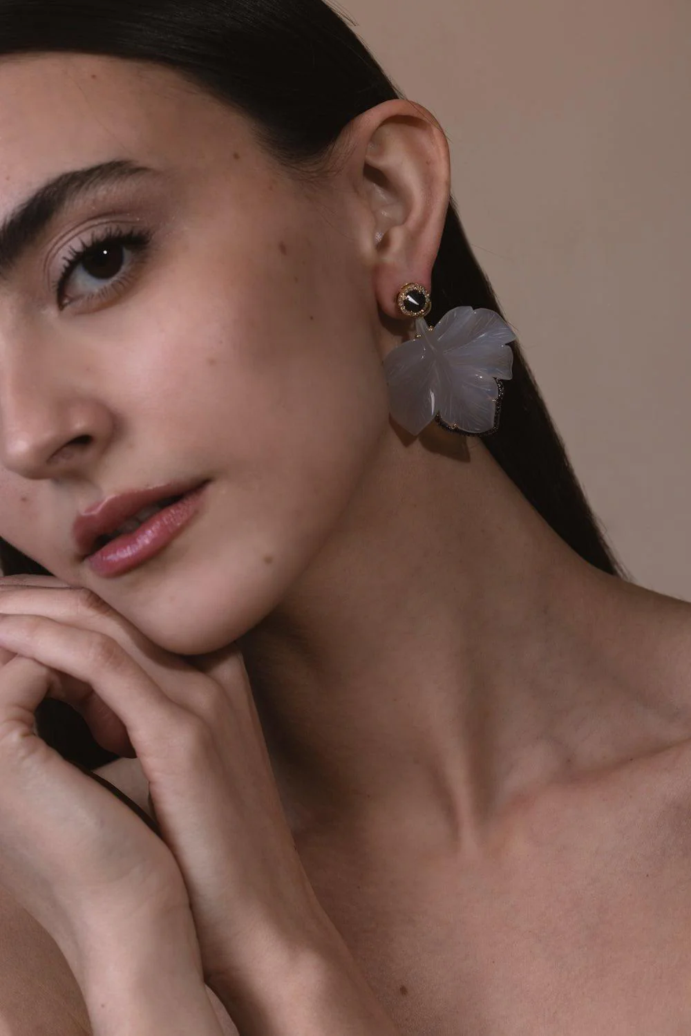 Gray Agate Mother Nature Earrings - Image 2