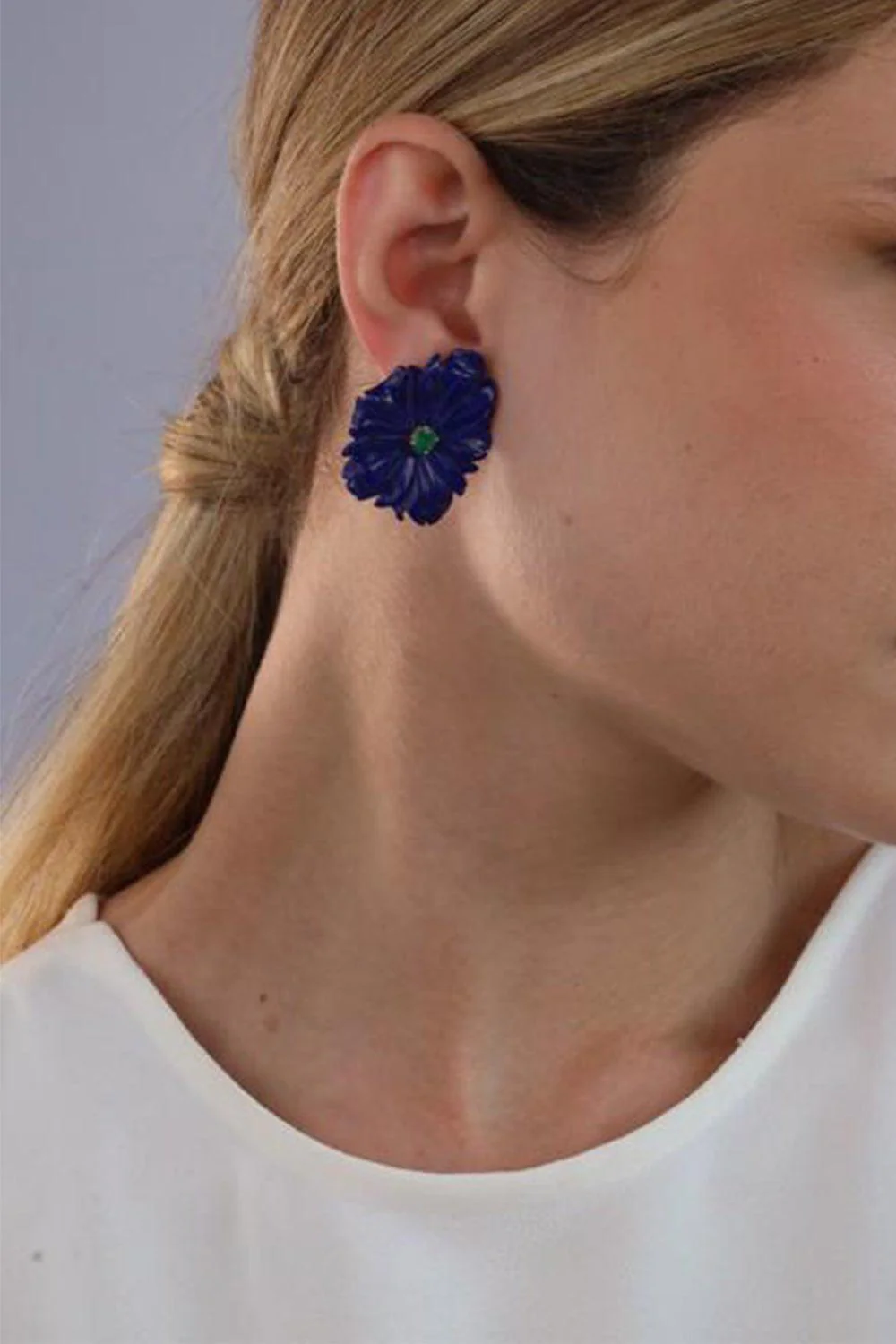 Lapis Emerald Mother Nature Earrings - Image 2