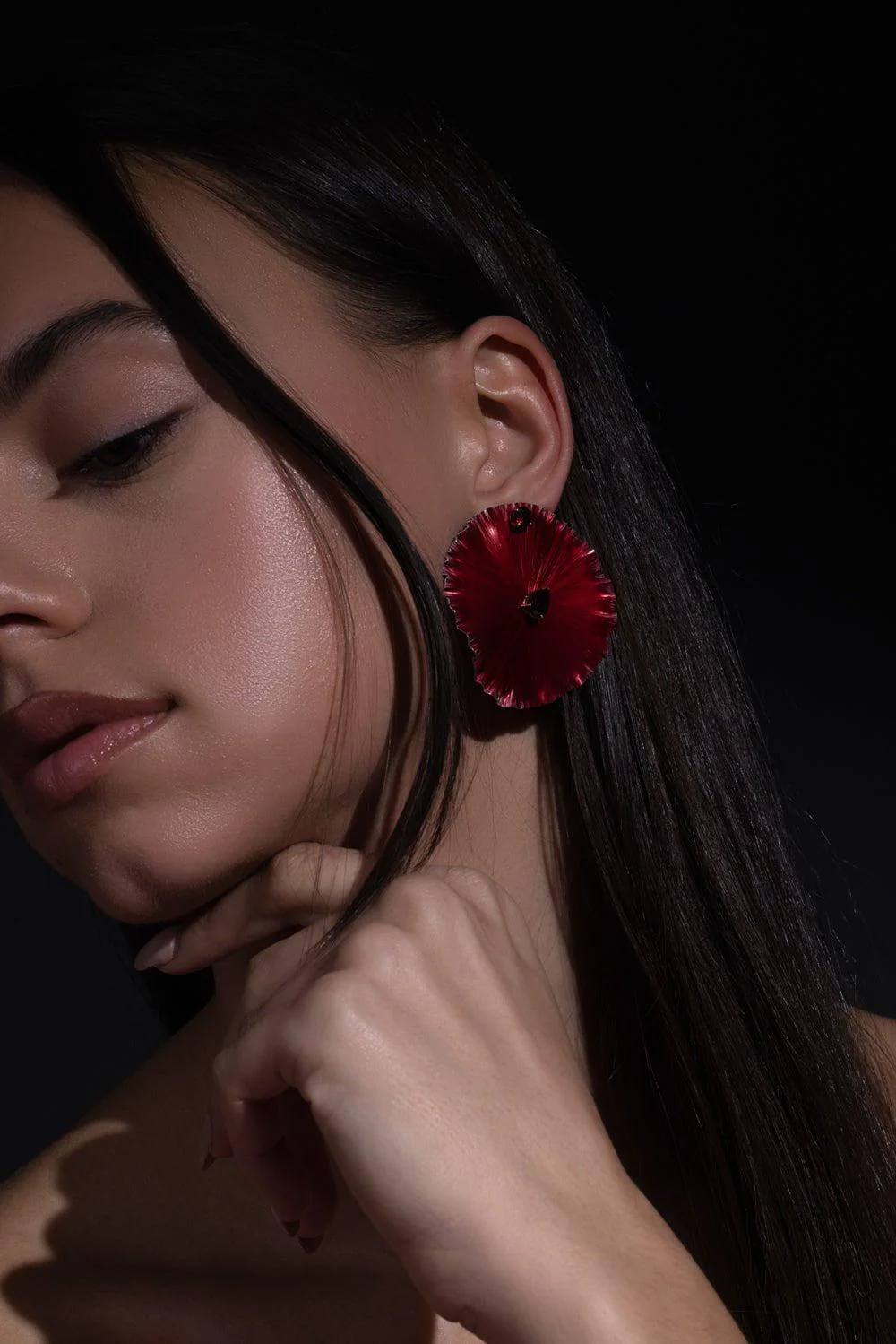 Large Garnet Mother Nature Earrings - Image 2