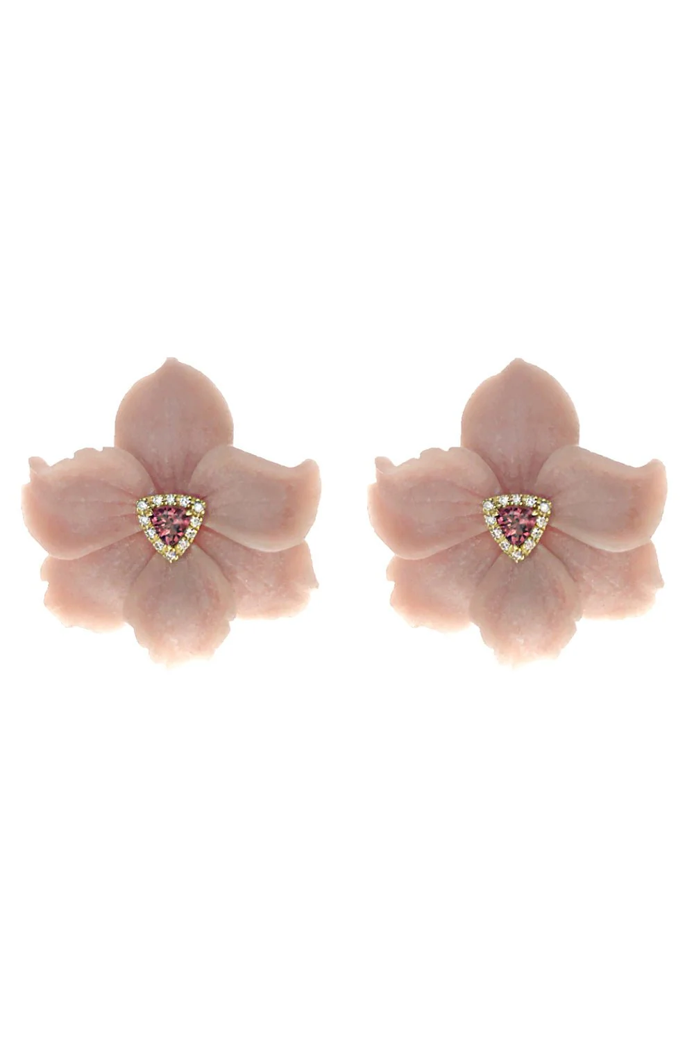Pink Quartz Flower Mother Nature Earrings