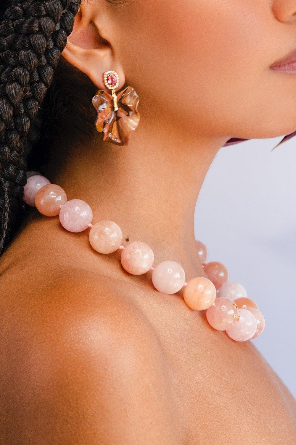 Pink Tourmaline Jasper Mother Nature Earrings - Image 4