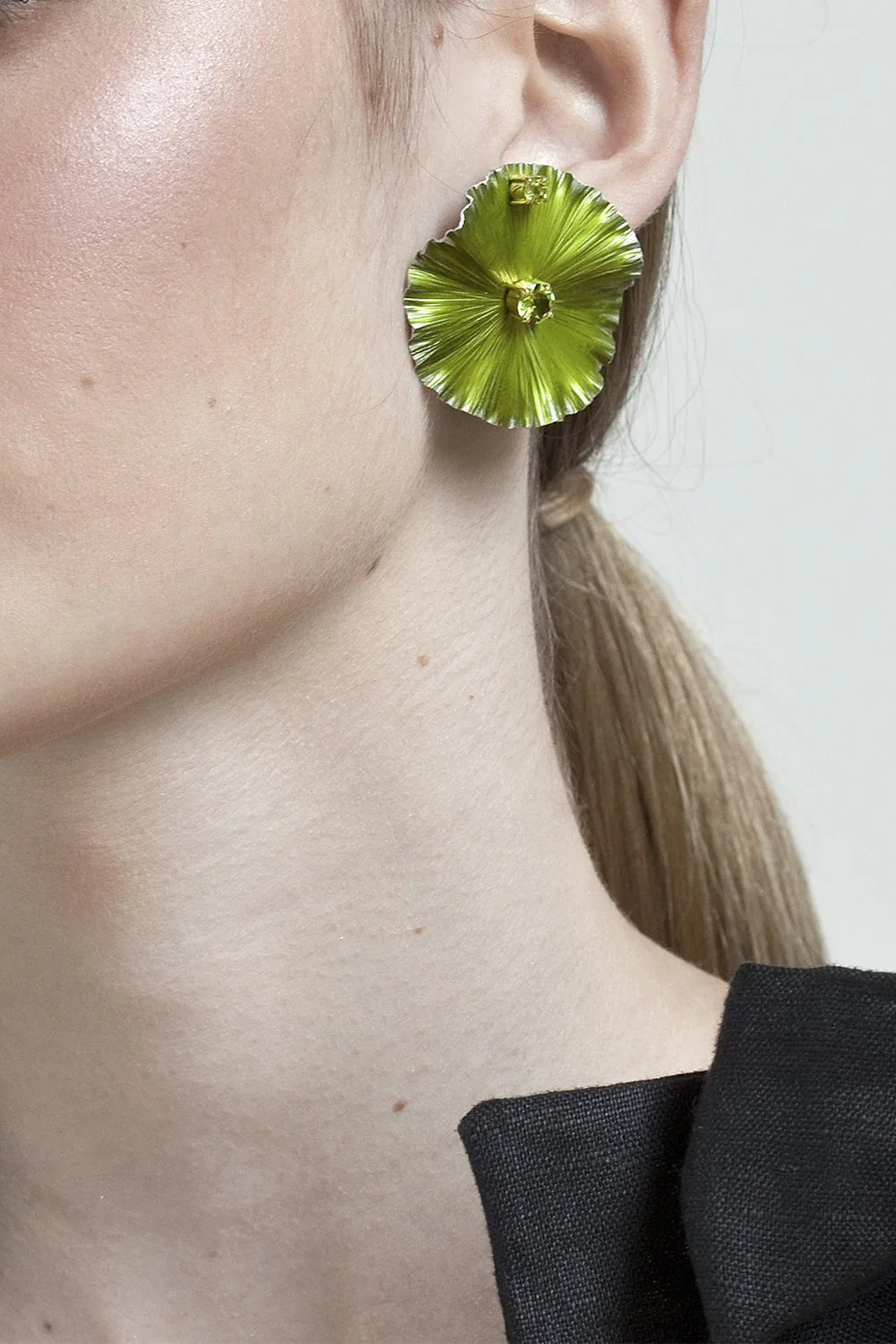 Small Peridot Mother Nature Earrings - Image 2