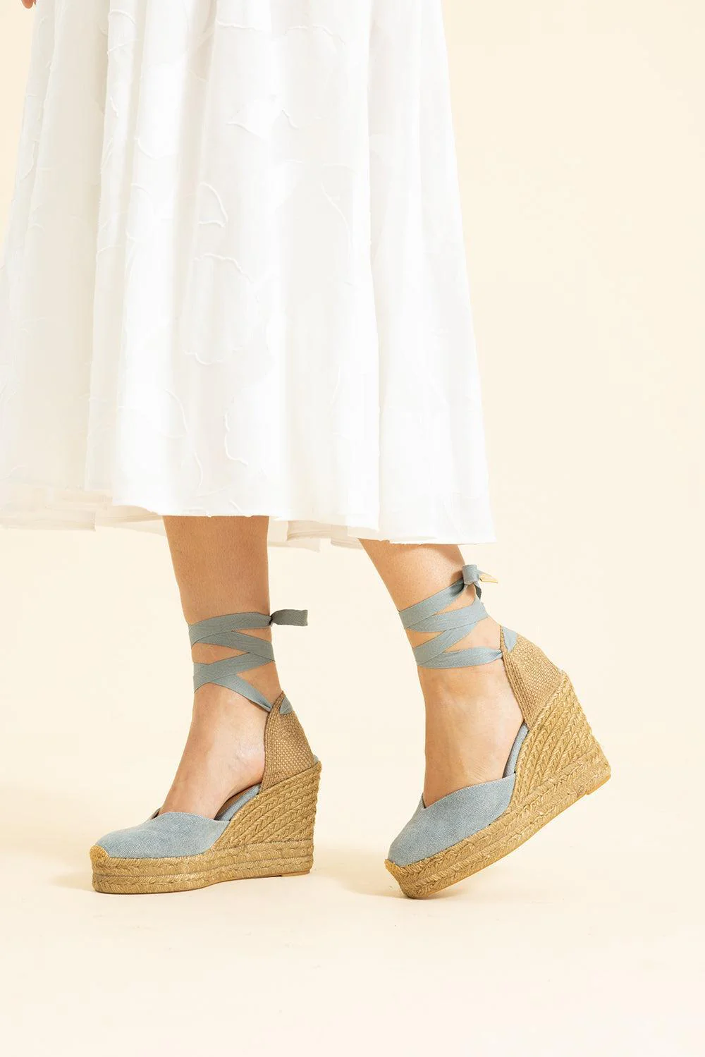Chiara Wedge Sandal - Aqua - Image 3