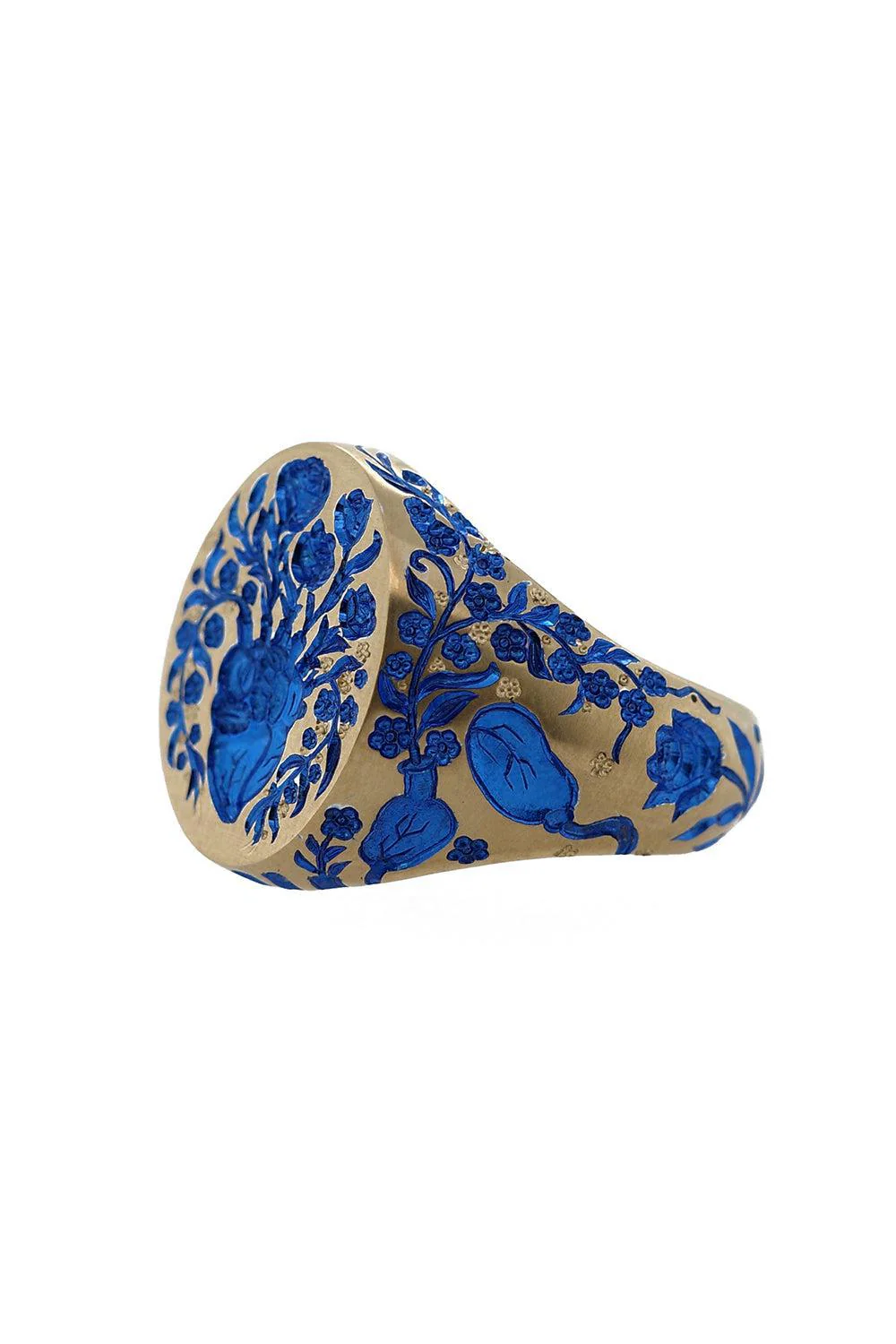 Blue Heart Classic Signet Ring - Image 6