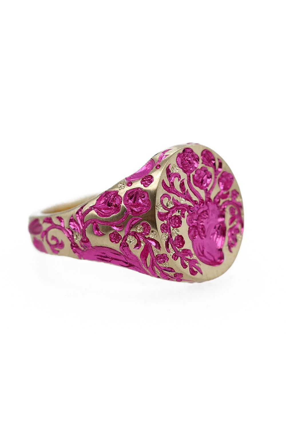 Mini Pink Heart Signet Ring - Image 7