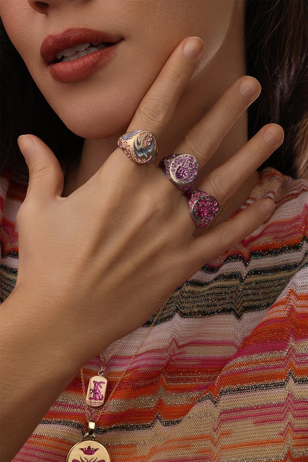 Pink Heart Classic Signet Ring - Image 5