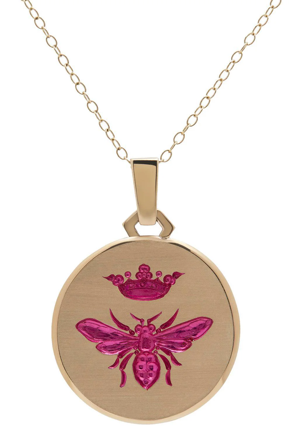Pink Queen Bee Pendant Necklace