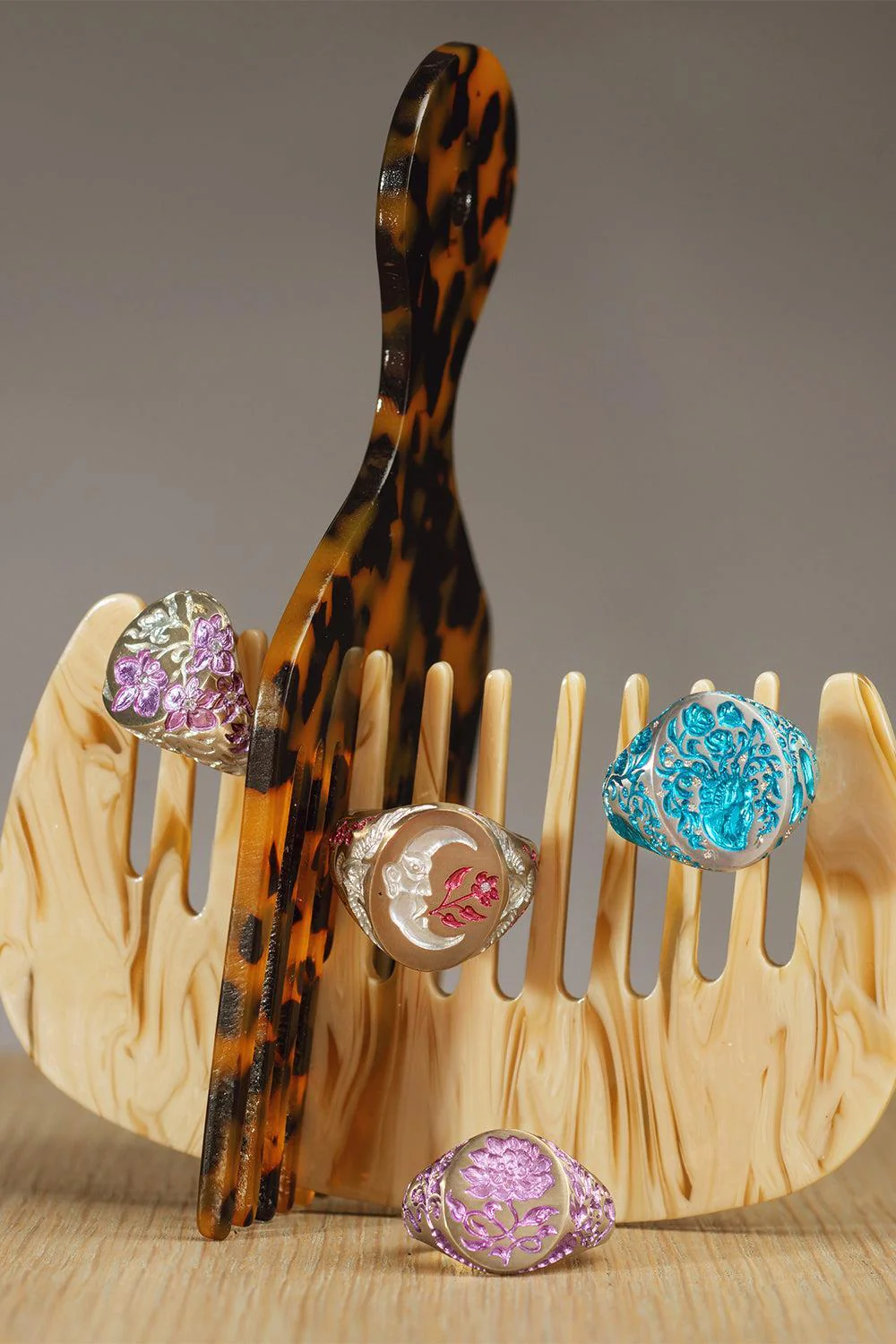 Ruby Moon Owl Signet Ring - Image 2
