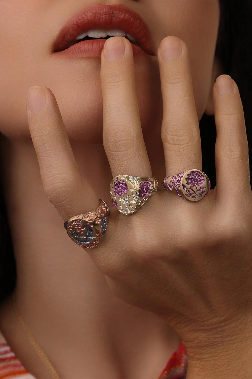 Vase Of Peonies Signet Ring - Image 3