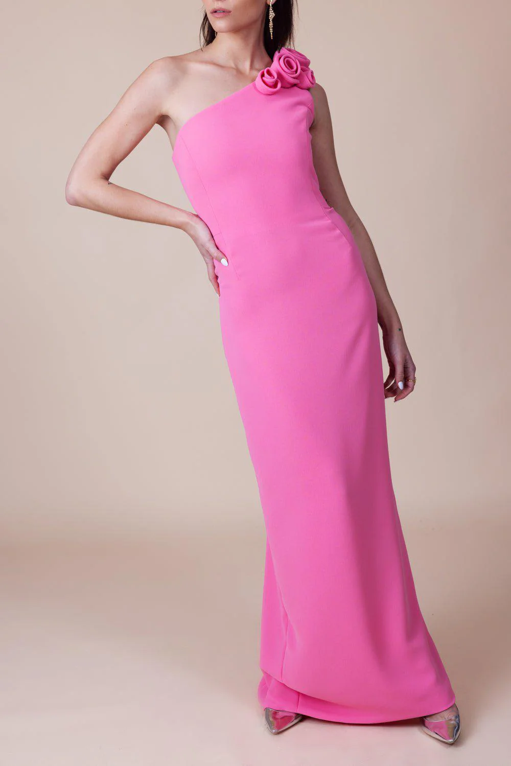 One Shoulder Floral Gown - Image 2
