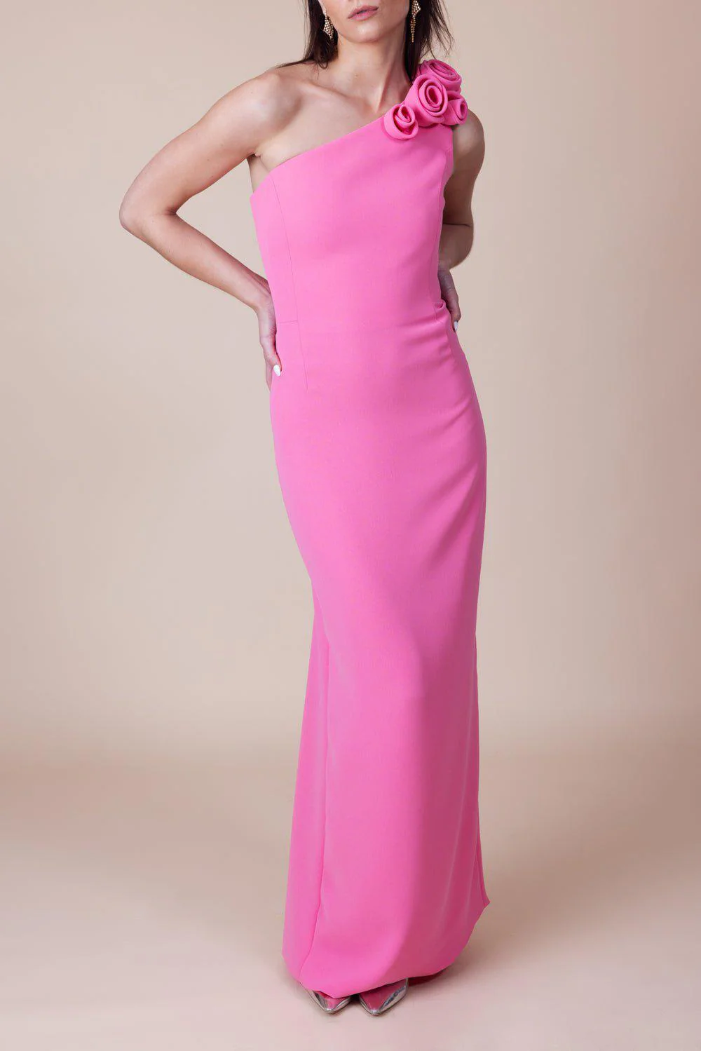 One Shoulder Floral Gown - Image 3
