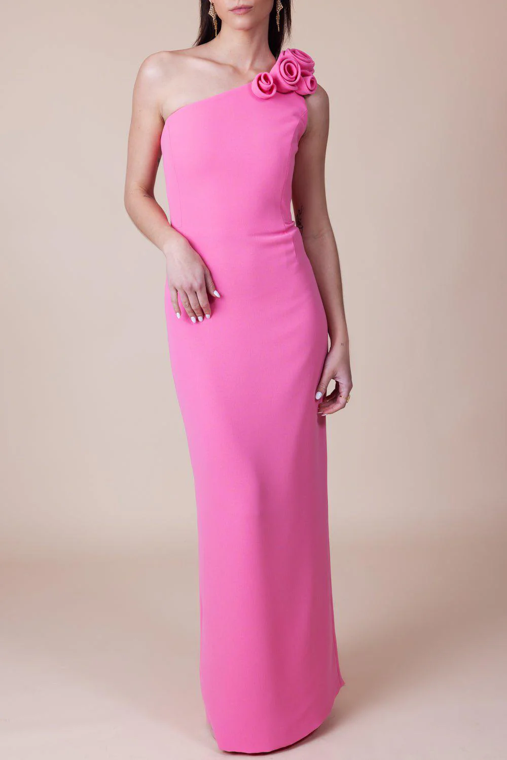 One Shoulder Floral Gown - Image 4