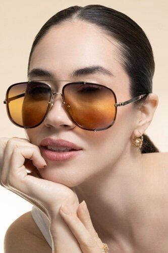 Aviator Sunglasses - Gold Yellow - Image 3