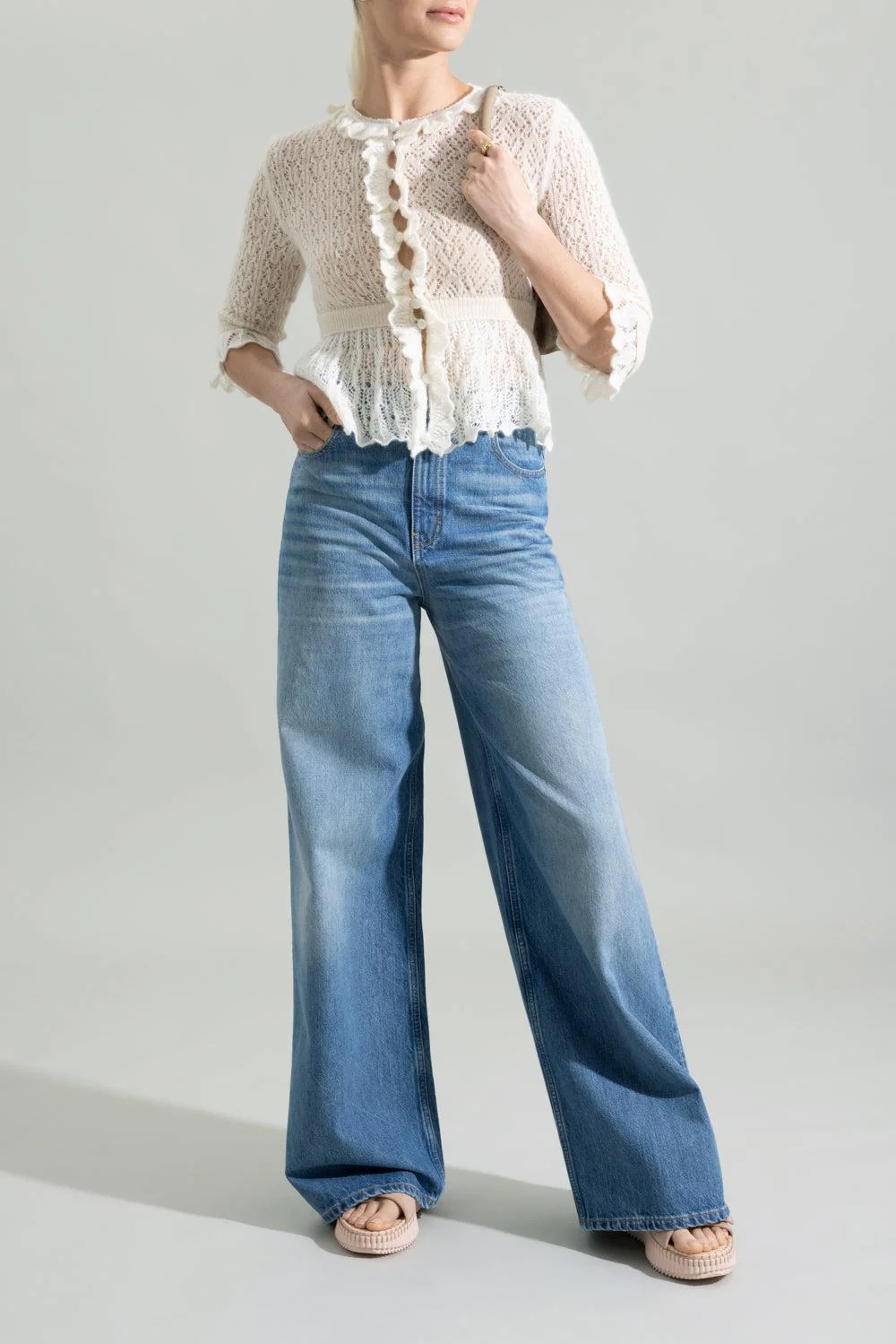 Cropped Ruffle Sweater - Image 2