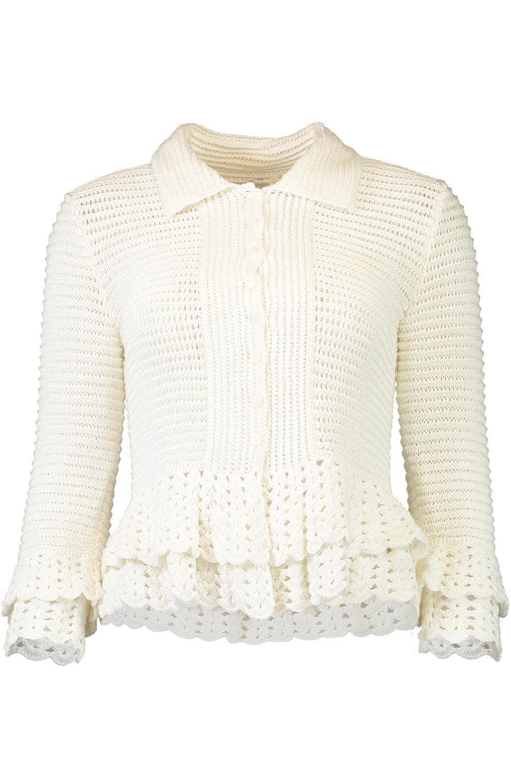 Fitted Ruffle Cardigan