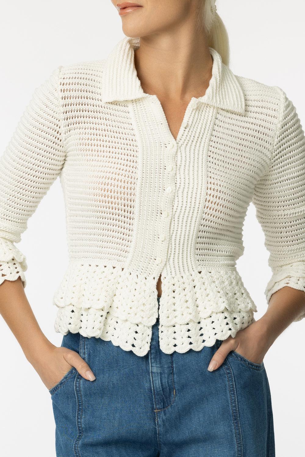 Fitted Ruffle Cardigan - Image 2