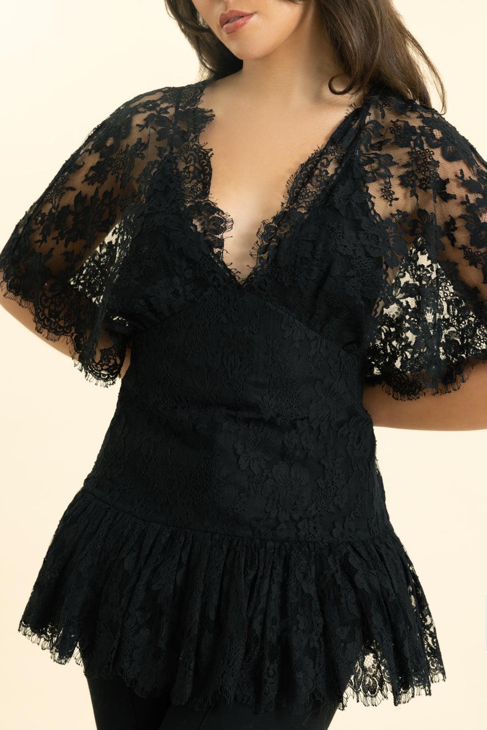 Fitted Ruffle Lace Top - Image 3