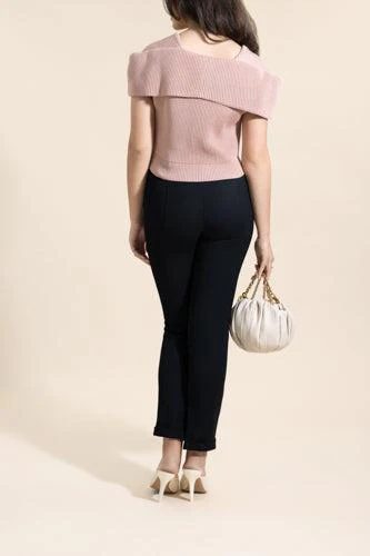 Foldover Button Knit Blouse - Image 4