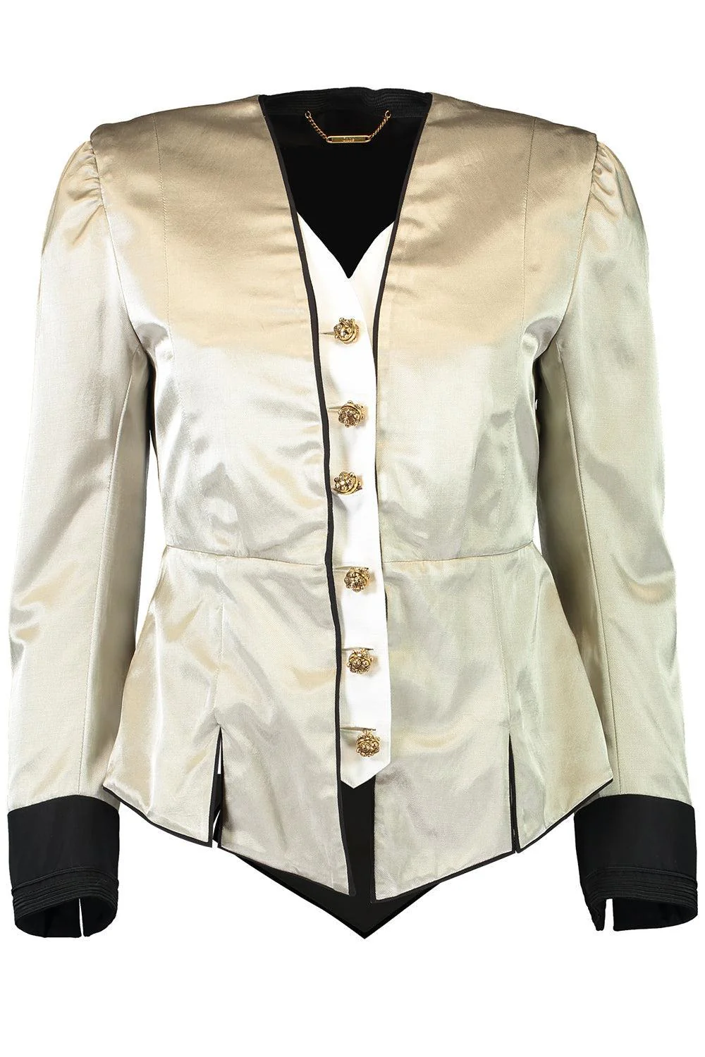Shiny Mix Button Jacket