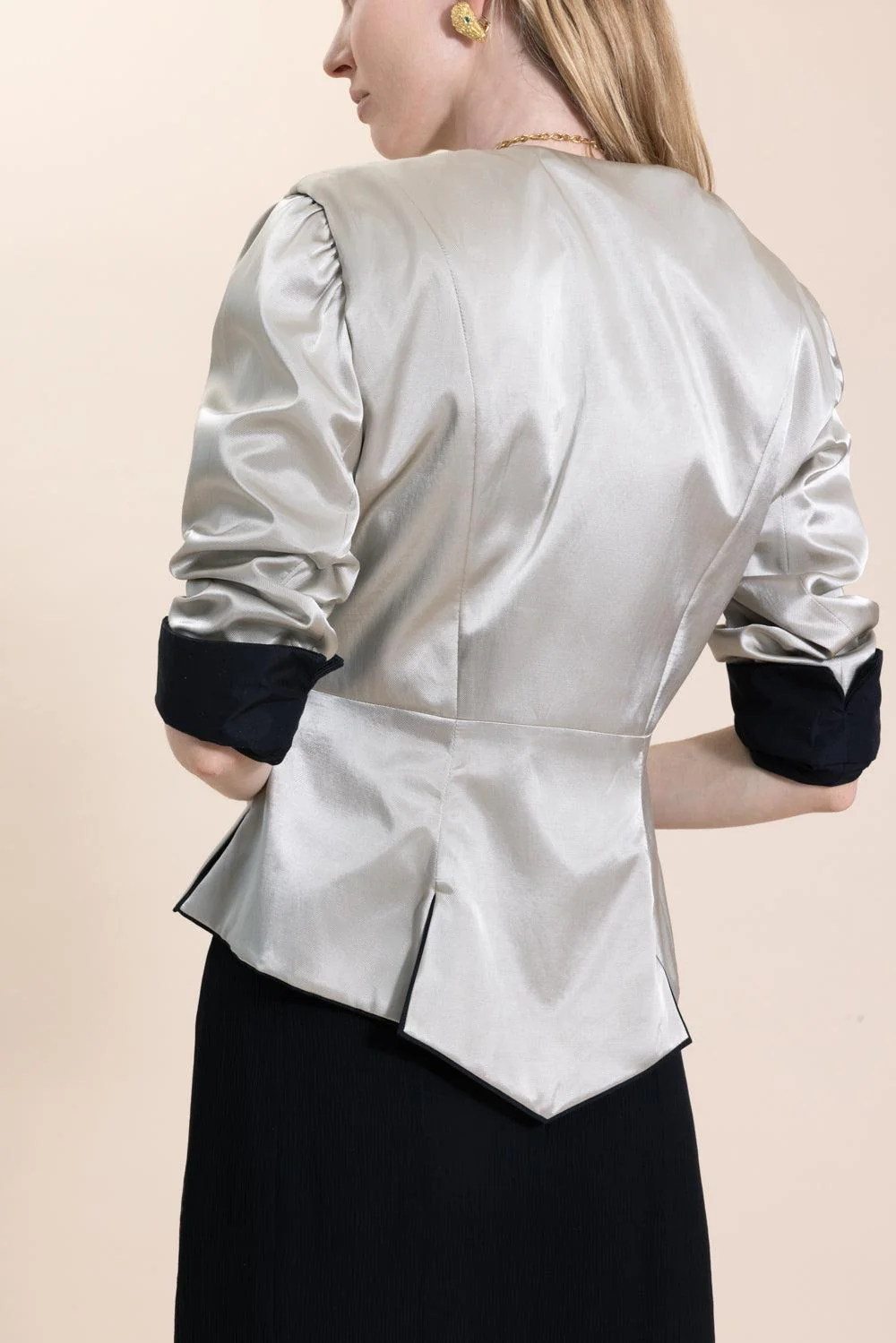 Shiny Mix Button Jacket - Image 4