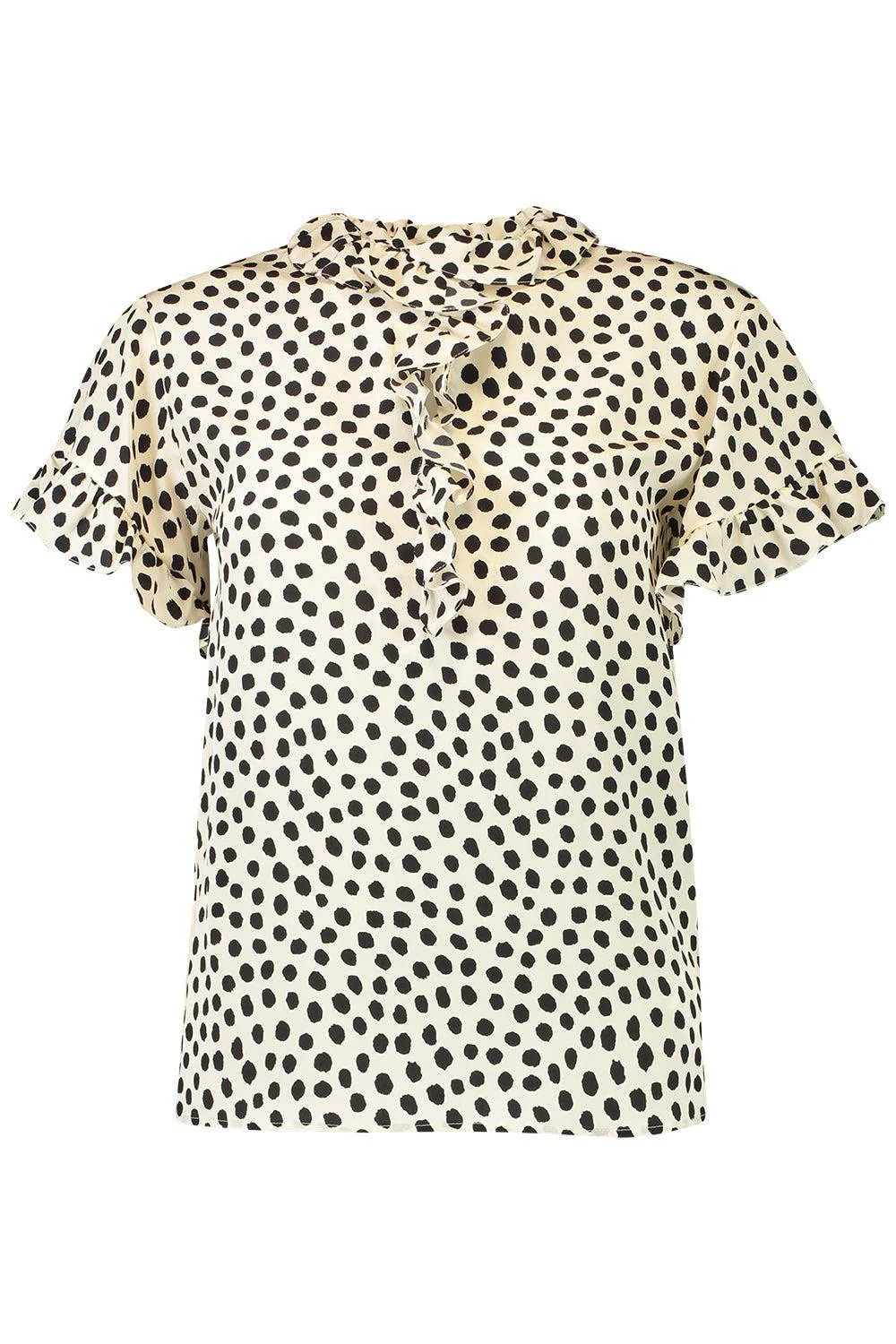 Short Sleeve Ruffle Blouse