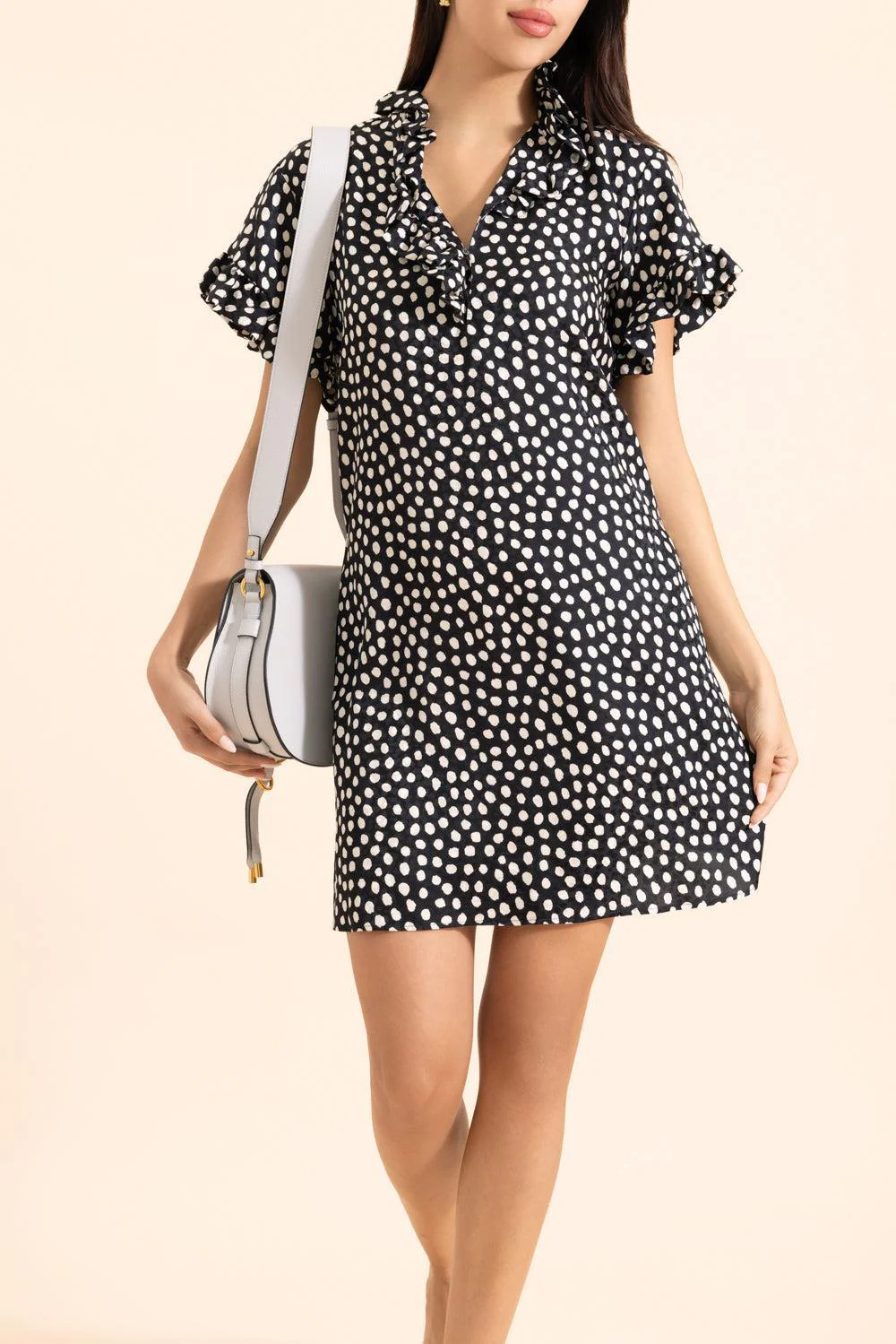 Silk Mini Ruffle Dress - Image 2