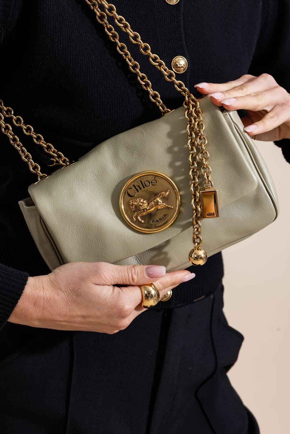 Small Chloé Heritage Shoulder Bag - Beige