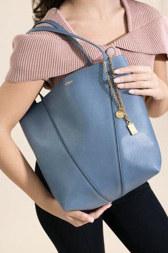 Small Spin Leather Shoulder Bag - Ashes Blue - Image 4
