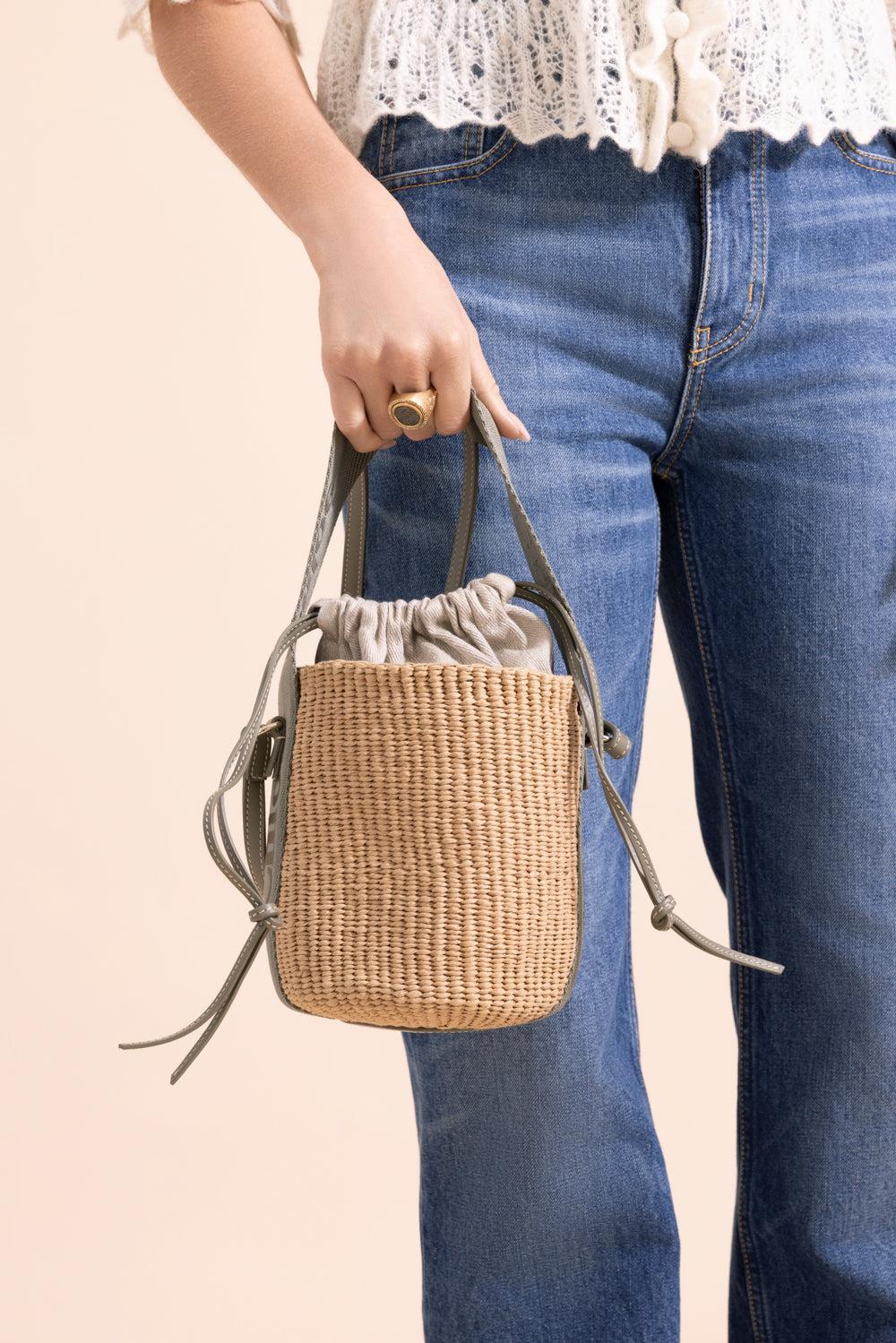 Small Woody Basket Bag - Aloe Green - Image 2