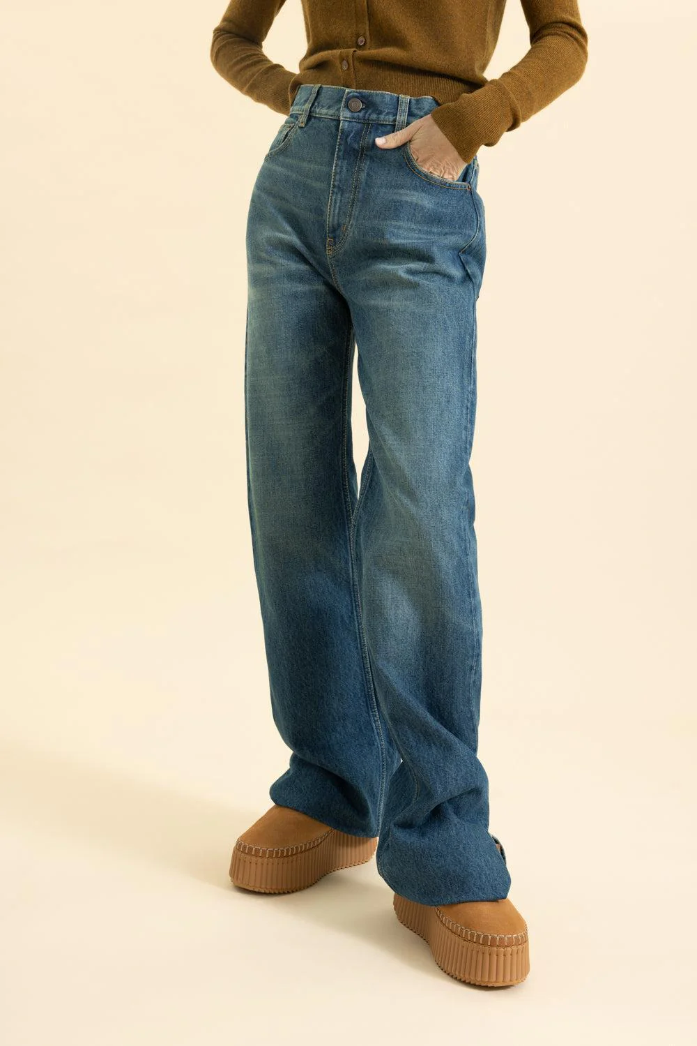 Split Hem Straight Jeans - Image 2